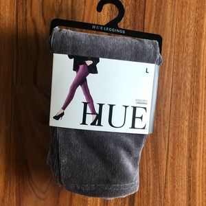 Hue Gray Corduroy Leggings, Originally $44, Size Large.